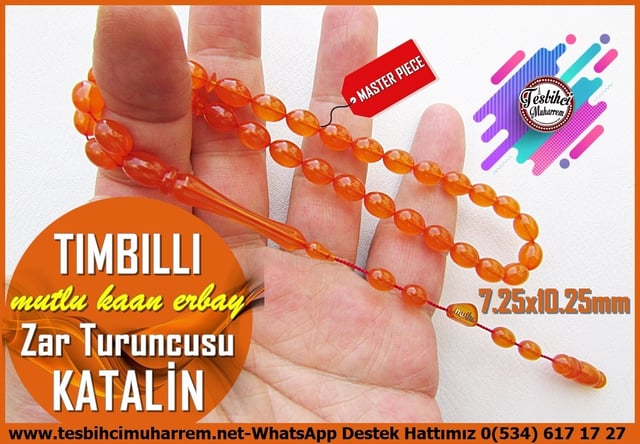 Katalin Ve Bağa TesbihlerTM14288Mutlu Kaan Erbay Usta İmzalı  Yemen Zarı Turuncusu Katalin Tespih I Özel Çalışma Beyzi Kesim Tımbıllı TesbihZar Turuncusu Katalin Tespih I Özel Çalışma Beyzi Kesim Tımbıllı Tesbih 