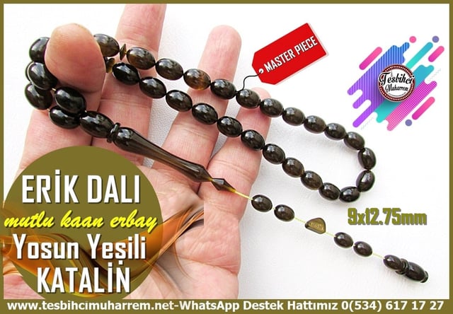 Katalin Ve Bağa TesbihlerTM14283Mutlu Kaan Erbay Usta İmzalı Yosun Yeşili Katalin Tespih I Özel Çalışma Beyzi Kesim Erik Dalı TesbihYosun Yeşili Katalin Tespih I Özel Çalışma Beyzi Kesim Erik Dalı Tesbih