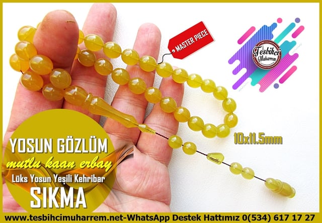 Hareli Yeşil Kehribar TesbihlerTM14393Mutlu Kaan Erbay Usta İmzalı Yosun Yeşili Sıkma Kehribar Tesbih I Uçlu Küre Kesim Lüks Yosun Gözlüm TesbihYosun Yeşili Sıkma Kehribar Tesbih I Uçlu Küre Kesim Lüks Yosun Gözlüm Tesbih