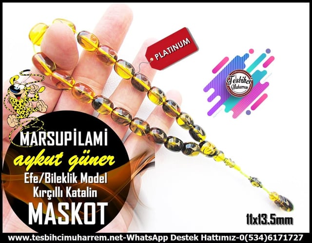 Efe Maskot TesbihlerTM13876Mutlu Kaan Erbay Usta İşçiliği Tespih | Maskot Model, Eflatun Renk, Efe Tarzı Bileklik – “Mutlu Baba” TesbihTespih Maskot Katalin l Kırçıllı Bileklik Boy Efe Model Marsupilami Tesbih