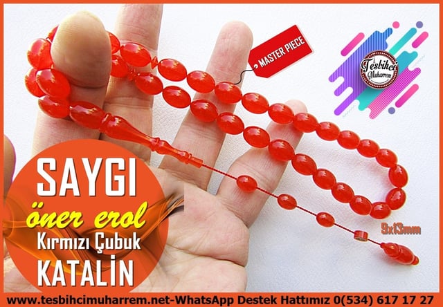 Katalin Ve Bağa TesbihlerTM14606Öner Erol Usta İmzalı Katalin Tespih I Kırmızı Renk Çubuk Saygı TesbihÖner Erol Usta İmzalı Katalin Tespih I Kırmızı Renk Çubuk Saygı Tesbih