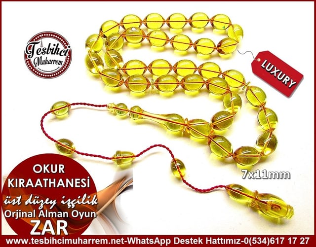 Orjinal Alman Oyun Zarı Üst Düzey İşçilik Saydam Zar Kehribar Tesbih