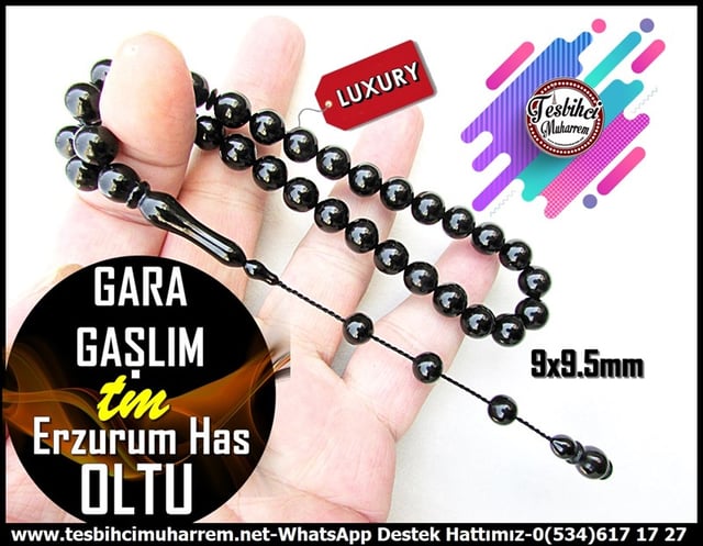 Oltu Taşı TesbihlerTM12037Orjinal Erzurum Has Oltu Taşı Tesbih Sistemli Gara GaşlımOrjinal Erzurum Has Oltu Taşı Tesbih Sistemli Gara Gaşlım