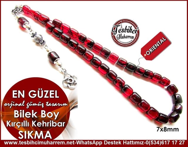 Orjinal Gümüş Tasarım Bilek Boy Kırçıllı Sıkma Kehribar Tesbih En Güzel