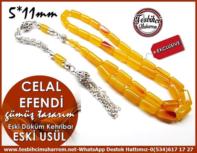 Orjinal Özel Gümüş Tasarım Eski Döküm Sıkma Kehribar Celal Efendi 