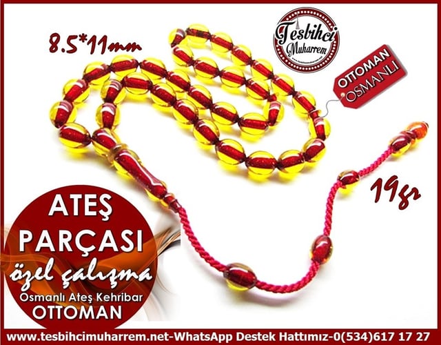 Özel Çalışma Bal Tonda Osmanlı Ateş Kehribar Tesbih Ateş Parçası