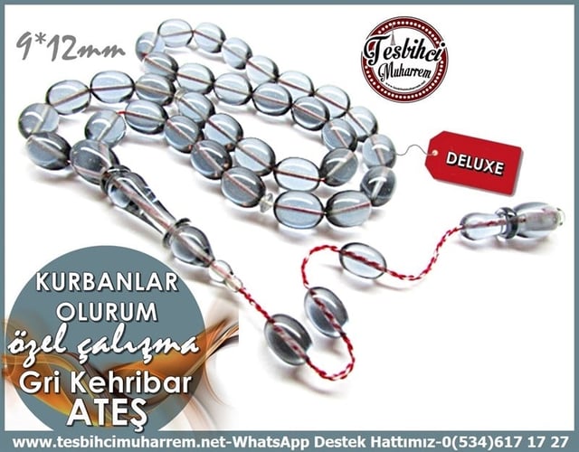 Özel Çalışma Buz Gri Ateş Kehribar Tesbih Kurbanlar Olurum 