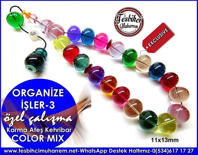 Özel Çalışma Color Mix Efe Ateş Kehribar Tesbih Organize İşler-3 