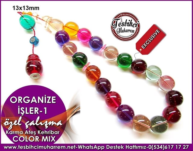 Özel Çalışma Color Mix Efe Ateş Kehribar Tesbih Organize İşler-1 