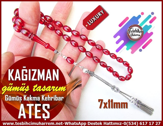 Ateş Kırmızı Ton TesbihlerTM12195Özel Çalışma Gümüş Püsküllü Beyzi Kesim Kırmızı Gümüş Çakım Ateş Kehribar Tesbih KağızmanÖzel Çalışma Gümüş Püsküllü Beyzi Kesim Kırmızı Gümüş Çakım Ateş Kehribar Tesbih Kağızman