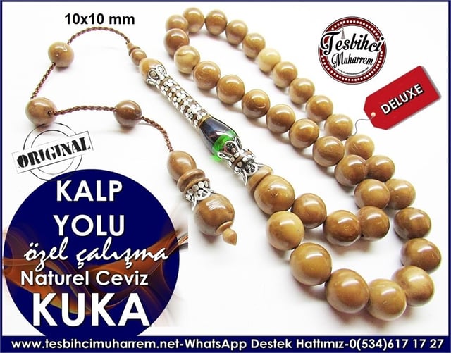 Özel Çalışma Gümüş+Kehribar+Kuka Sentezi Tesbih Kalp Yolu