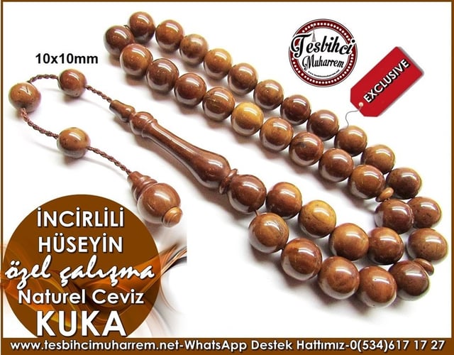 Özel Çalışma Naturel Kuka Cevizi Tesbih İncirlili Hüseyin