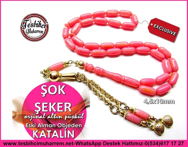 Özel Çalışma Orjinal Altın Püskül Eski Alman Katalin Tesbih Şok Şeker