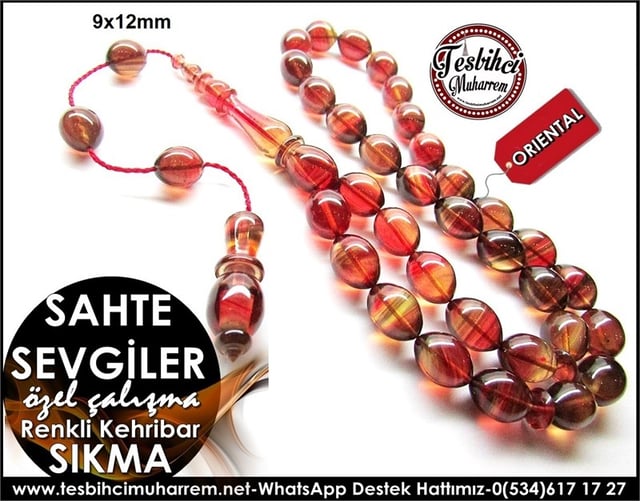 Özel Çalışma Sıkma Kehribar Tesbih Sahte Sevgiler