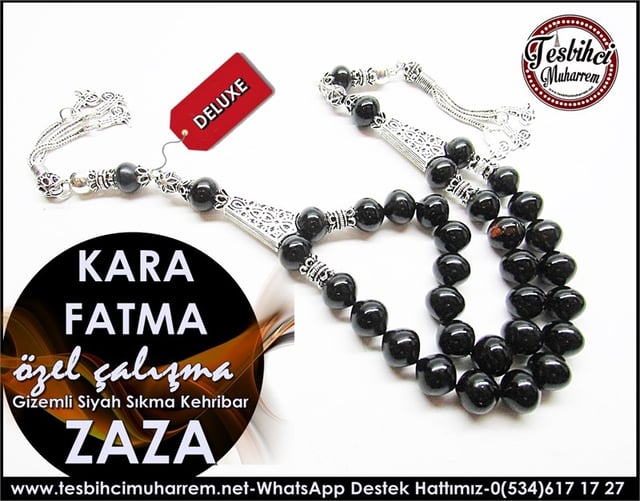 Özel Çalışma Siyahsal Çifli Zaza Kehribar Tesbih Kara Fatma 