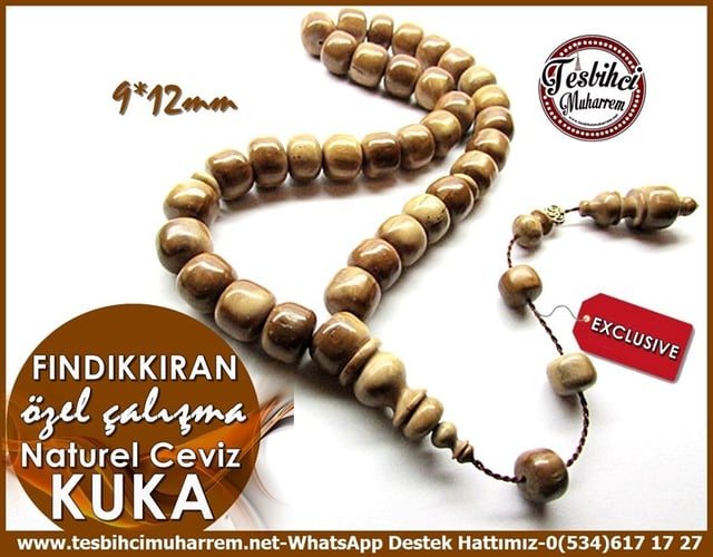Özel Çalışma Tekeri Naturel Ceviz Kuka Tesbih Fındıkkıran