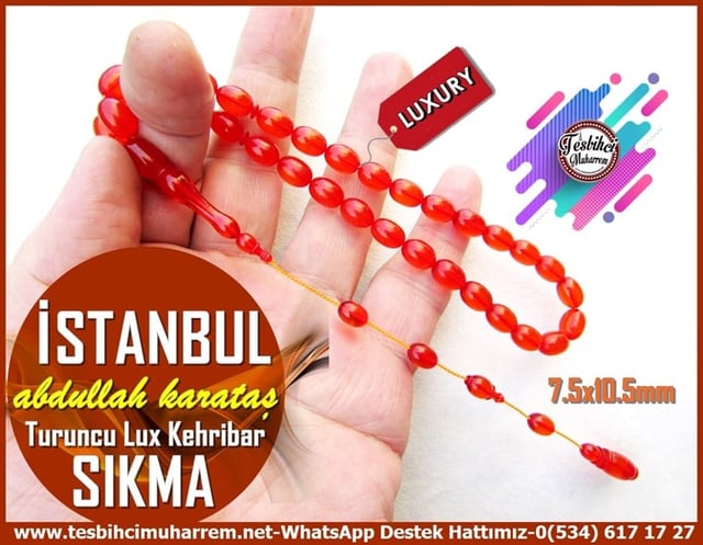 Kayısı Kehribar TesbihlerTM12205Özel Çalışma Uçlu Badem Kesim Lux Turuncu Sıkma Kehribar Tesbih İstanbul Özel Çalışma Uçlu Badem Kesim Lux Turuncu Sıkma Kehribar Tesbih İstanbul 