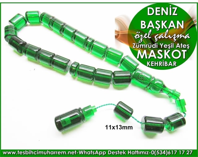 Özel Çalışma Yeşil Efe Maskot Ateş Kehribar Tesbih Deniz Başkan 