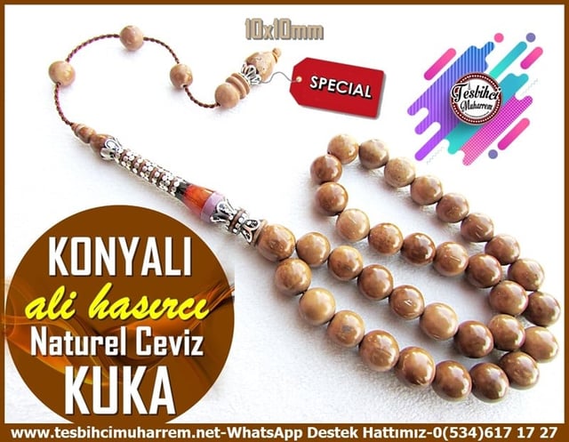 Kuka Ağacı TesbihlerTM12176Özel Gümüş Tasarım Çalışma Doğal Kuka Cevizi Tesbih KonyalıÖzel Gümüş Tasarım Çalışma Doğal Kuka Cevizi Tesbih Konyalı