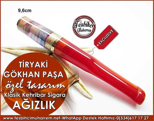 Özel İşçilik Ateş Kehribar Ağızlık Tiryaki Gökhan Paşa