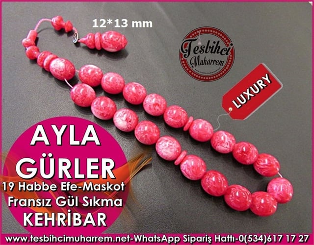Özel İşçilik Bileklik Maskot Efe Kehribar Tesbih 12*13 mm Ayla Gürler