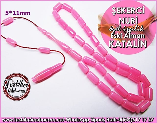 Özel İşçilik Kapsül Kesim Karanfil Pembe Eski Alman Katalin Tesbih Şekerci Nuri
