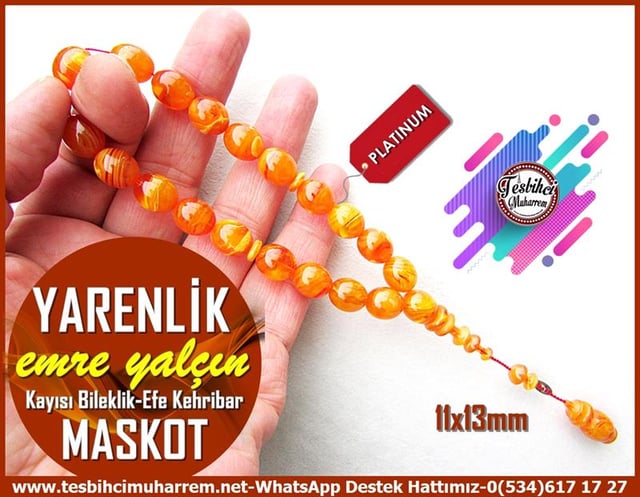 Efe Maskot TesbihlerTM12423Özel İşçilik Kaysı Renk Sıkma Kehribar Tespih Bileklik Efe Maskot Tesbih YarenlikÖzel İşçilik Kaysı Renk Sıkma Kehribar Tespih Bileklik Efe Maskot Tesbih Yarenlik