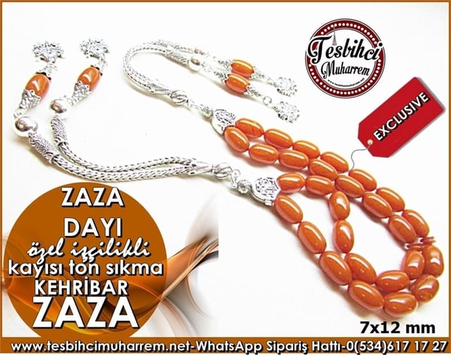 Özel İşçilik Zaza Sallama Tesbih 7*12 mm Zaza Dayı