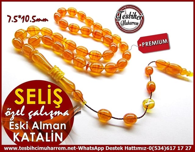 Özel Premium Çalışma Karamelli Eski Alman Katalin Tesbih Seliş