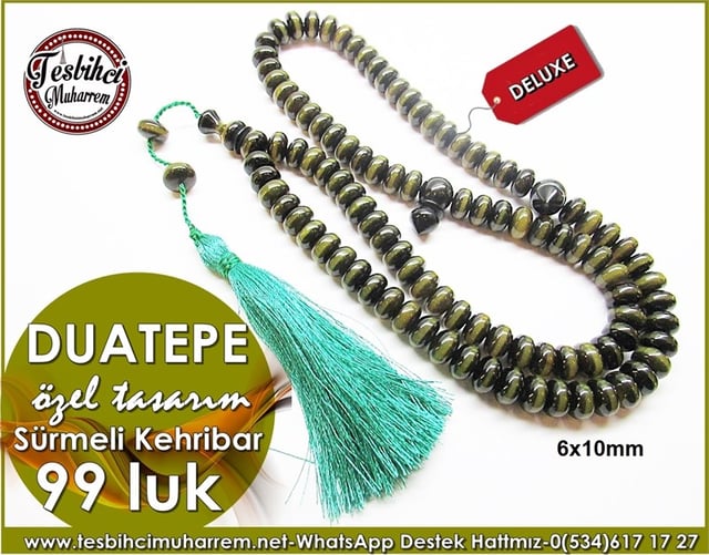 Özel Tasarım Basık Tekeri Sürmeli 99 luk Dua Tesbihatı Duatepe