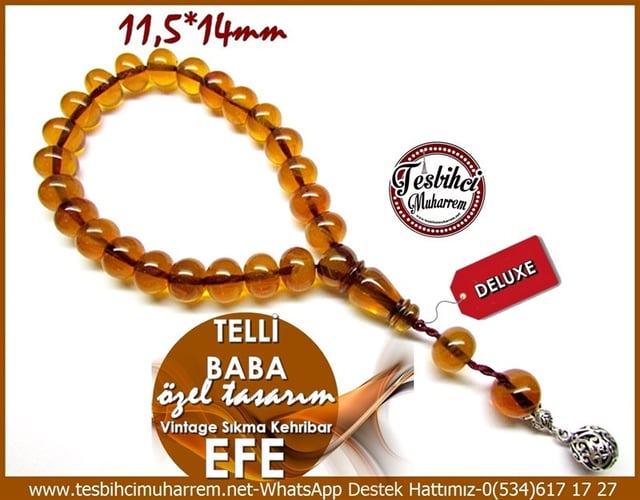 Özel Tasarım Tarz Efe Maskot Vintage Kehribar Telli Baba 
