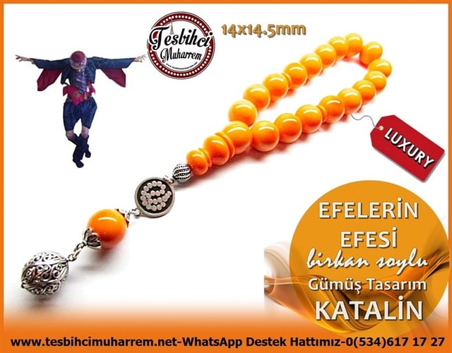 Özgün Tasarım Özel Çalışma Turuncu Maskot Bilek Boy Katalin Tesbih Efelerin Efesi