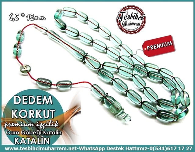 Premium Çalışma Özel İşçilik Eski Alman Cam Göbeği Katalin Tesbih Dedem Korkut