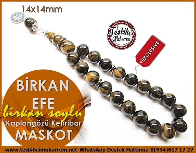 Profesyonel Çalışma Kaplangözü Maskot Kehribar Tesbih Birkan Efe