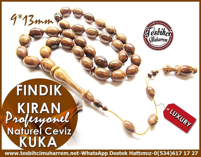 Profesyonel Çalışma Naturel Kuka Cevizi Ağaç Tesbih Fındıkkıran