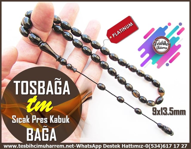 PRESTM13755Şahin Tuna Usta Tornası | Premium Şişirme Bağa Tespih, Doğal Kabuktan, Profesyonel İşçilik – 