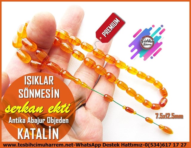 Katalin Ve Bağa TesbihlerTM13669Serkan Ekti Usta Tornası | Antika Katalin Tespih, Kapsül Kesim, Eski Abajur Objeden, 