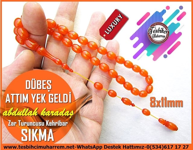 Kayısı Kehribar TesbihlerTM12129Sıkma Kehribar Tesbih Profesyonel Çalışma Zar Turuncusu Sıralı Sistem Dübeş Attım Yek GeldiSıkma Kehribar Tesbih Profesyonel Çalışma Zar Turuncusu Sıralı Sistem Dübeş Attım Yek Geldi
