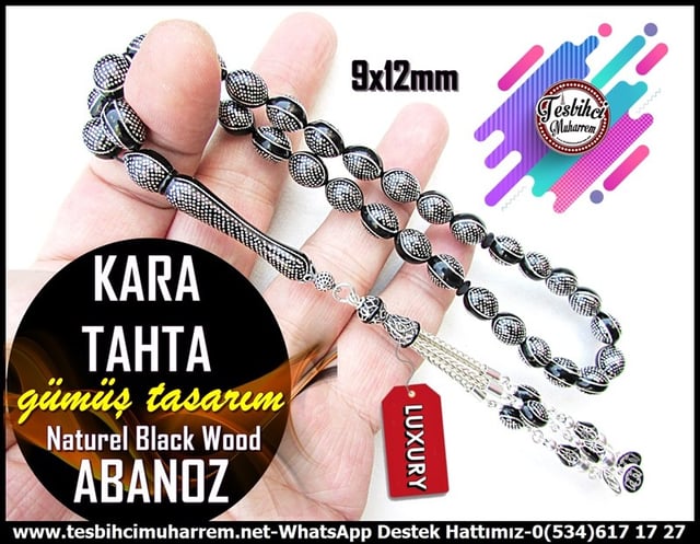 Abanoz Ağacı TesbihlerTM11767Tesbih Abanoz Yoğun Gümüş Kakma Black Wood Beyzi Kesim Gümüş Tasarım Kara TahtaTesbih Abanoz Yoğun Gümüş Kakma Black Wood Beyzi Kesim Gümüş Tasarım Kara Tahta