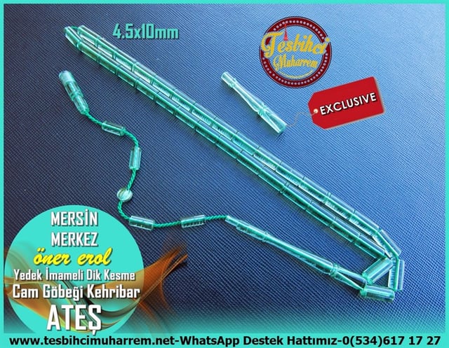 Yeşil Ton TesbihlerTM11341Tesbih Ateş Kehribar Cam Göbeği Dik Kesme Yedek İmameli Mersin MerkezTesbih Ateş Kehribar Cam Göbeği Dik Kesme Yedek İmameli Mersin Merkez