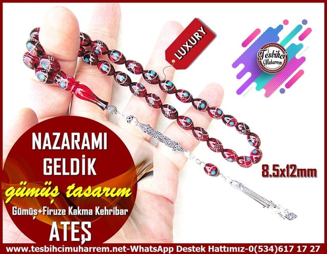 Yeşil Ton TesbihlerTM11773Tesbih Ateş Kehribar Kan Kırmızı Gümüş Firuze Çakma Uzun Gümüş Püsküllü Nazaramı GeldikTesbih Ateş Kehribar Kan Kırmızı Gümüş Firuze Çakma Uzun Gümüş Püsküllü Nazaramı Geldik