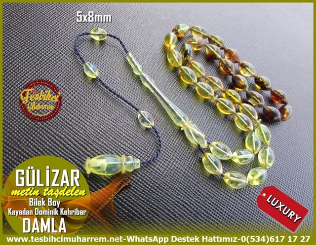  Damla Kehribar TesbihlerTM11285Tesbih Damla Dominik Kehribar Fosilli Bilek Boy GülizarTesbih Damla Dominik Kehribar Fosilli Bilek Boy Gülizar