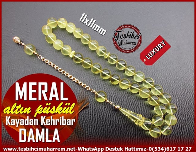  Damla Kehribar TesbihlerTM11633Tesbih Damla Kehribar Buğulu Süzme Küre Kesim Altın Püskül Tasarım Meral Tesbih Damla Kehribar Buğulu Süzme Küre Kesim Altın Püskül Tasarım Meral 