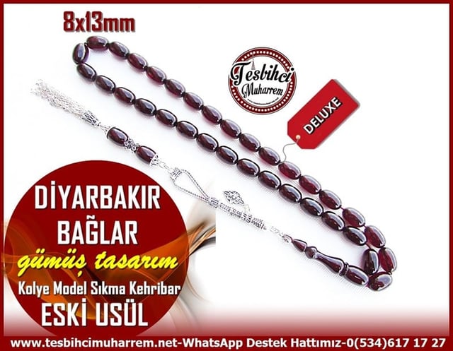 Osmanlı Benzetme Eskitme Eski Usül TesbihlerTM11243/ATesbih Eski Usül Sıkma Kehribar Kapsül Kesim Gümüş Püskül Vişne Diyarbakır BağlarTesbih Eski Usül Sıkma Kehribar Kapsül Kesim Gümüş Püskül Vişne Diyarbakır Bağlar