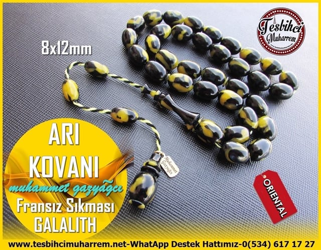 Katalin Ve Bağa TesbihlerTM11306Tesbih Galalith Fransız Sıkması Multicolor Badem Kesim Arı Kovanı Tesbih Galalith Fransız Sıkması Multicolor Badem Kesim Arı Kovanı 