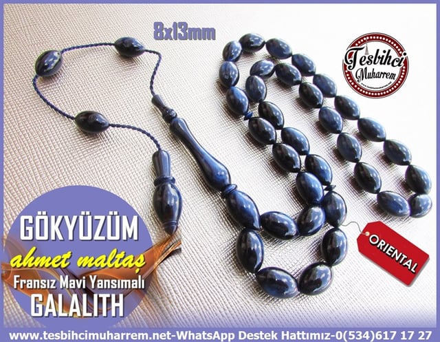 Katalin Ve Bağa TesbihlerTM11296Tesbih Galalith Fransız Siyah Üzeri Mavi Sedef Yansımalı Beyzi Kesim Gökyüzüm Tesbih Galalith Fransız Siyah Üzeri Mavi Sedef Yansımalı Beyzi Kesim Gökyüzüm 