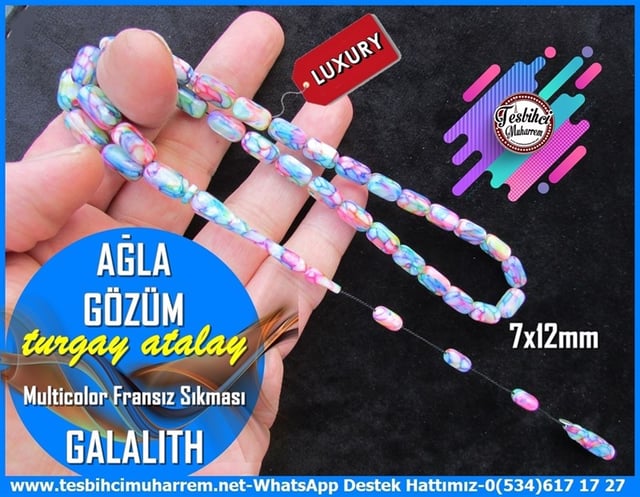 Yeni Ürün TesbihlerTM11836Tesbih Galalith Multicolor Kapsül Kesim Fransız Sıkması Ağla Gözüm Tesbih Galalith Multicolor Kapsül Kesim Fransız Sıkması Ağla Gözüm 
