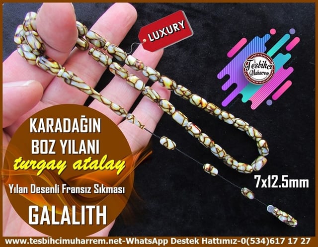 Yeni Ürün TesbihlerTM11837Tesbih Galalith Yılan Desenli Kapsül Kesim Fransız Sıkması Karadağın Boz Yılanı Tesbih Galalith Yılan Desenli Kapsül Kesim Fransız Sıkması Karadağın Boz Yılanı 