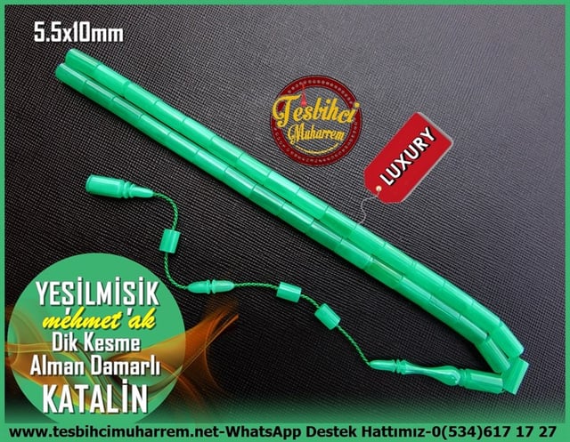 Katalin Ve Bağa TesbihlerTM11291Tesbih Katalin Dik Kesme Yeşil Damarlı YeşilmişikTesbih Katalin Dik Kesme Yeşil Damarlı Yeşilmişik