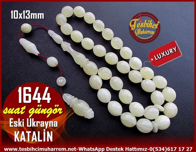 Katalin Ve Bağa TesbihlerTM11503Tesbih Katalin Eski Ukrayna Sarı Damarlı Şişman Beyzi 1644Tesbih Katalin Eski Ukrayna Sarı Damarlı Şişman Beyzi 1644